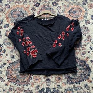 American Eagle cropped embroidered sweatshirt